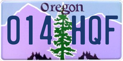 OR license plate 014HQF