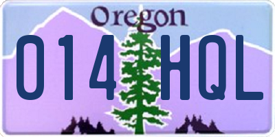OR license plate 014HQL