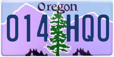 OR license plate 014HQO