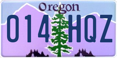 OR license plate 014HQZ