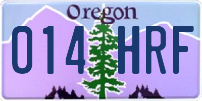 OR license plate 014HRF