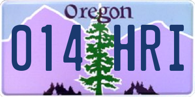 OR license plate 014HRI