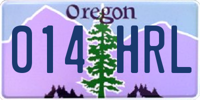 OR license plate 014HRL