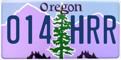 OR license plate 014HRR