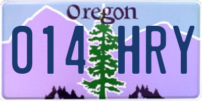 OR license plate 014HRY