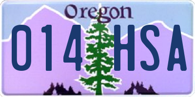 OR license plate 014HSA