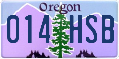 OR license plate 014HSB