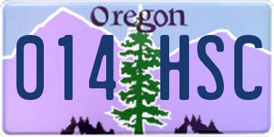 OR license plate 014HSC