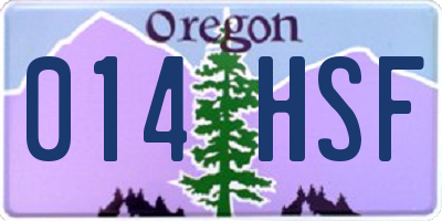 OR license plate 014HSF