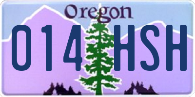 OR license plate 014HSH