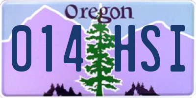 OR license plate 014HSI