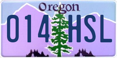 OR license plate 014HSL