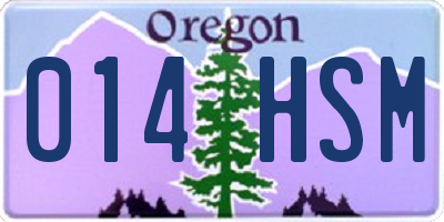 OR license plate 014HSM