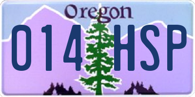 OR license plate 014HSP