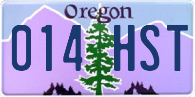 OR license plate 014HST