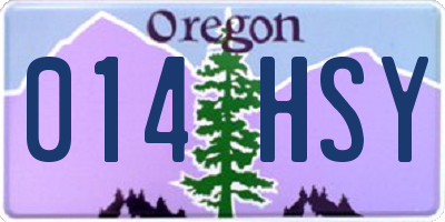 OR license plate 014HSY