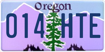 OR license plate 014HTE