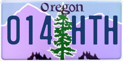 OR license plate 014HTH