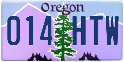 OR license plate 014HTW