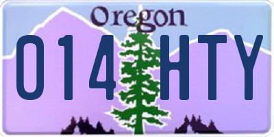 OR license plate 014HTY