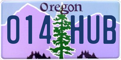 OR license plate 014HUB