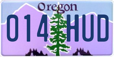 OR license plate 014HUD