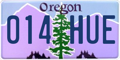 OR license plate 014HUE