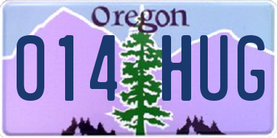 OR license plate 014HUG