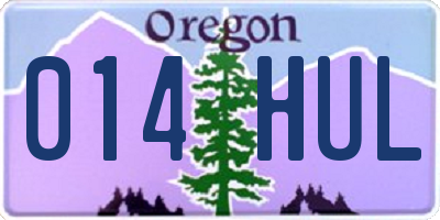 OR license plate 014HUL