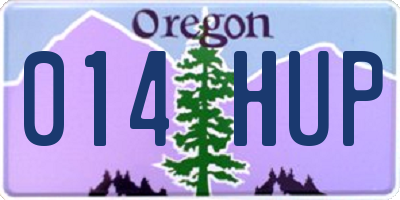 OR license plate 014HUP