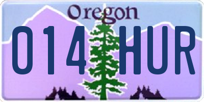 OR license plate 014HUR