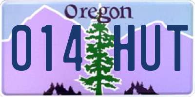 OR license plate 014HUT