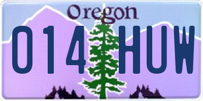 OR license plate 014HUW