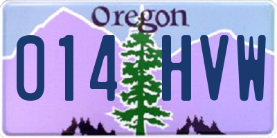OR license plate 014HVW