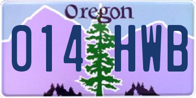 OR license plate 014HWB