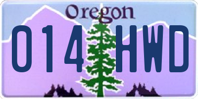 OR license plate 014HWD