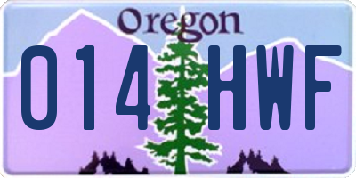 OR license plate 014HWF