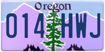 OR license plate 014HWJ