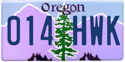 OR license plate 014HWK