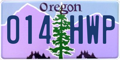 OR license plate 014HWP