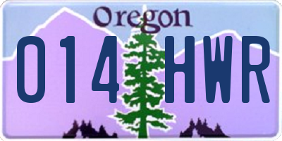 OR license plate 014HWR