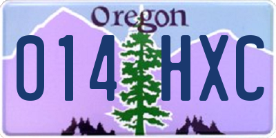OR license plate 014HXC