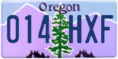 OR license plate 014HXF