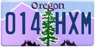 OR license plate 014HXM