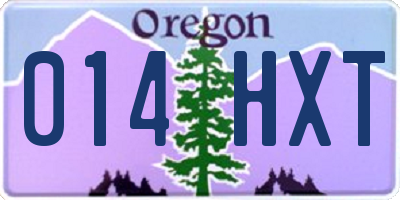 OR license plate 014HXT