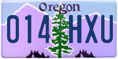 OR license plate 014HXU
