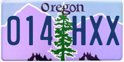OR license plate 014HXX