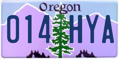 OR license plate 014HYA