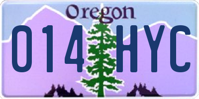 OR license plate 014HYC
