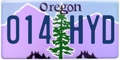 OR license plate 014HYD